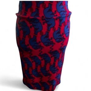 LuLaRoe | Blue Elephant print Cassie pencil skirt size small